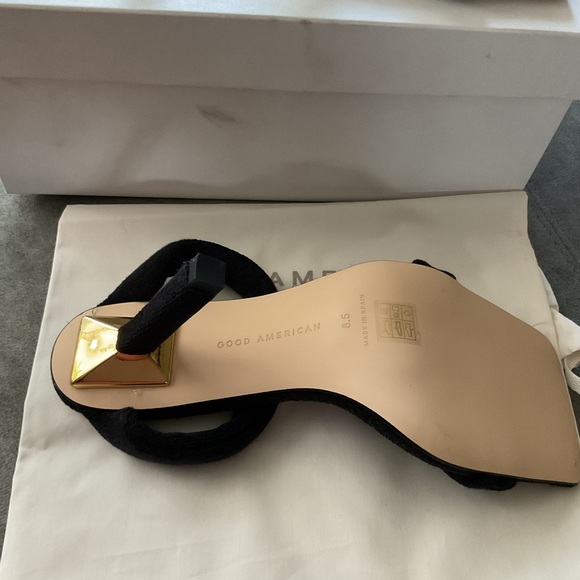 Good American Black Terry Slip On High Heel Sandals - Picture 12 of 13